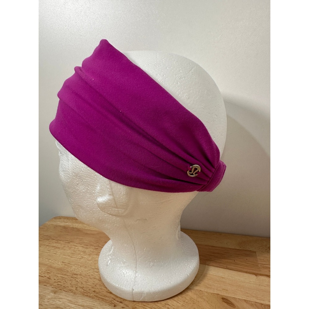 Lululemon Bang Buster Headband Purple Solid Wide Yoga Running Athletic OS